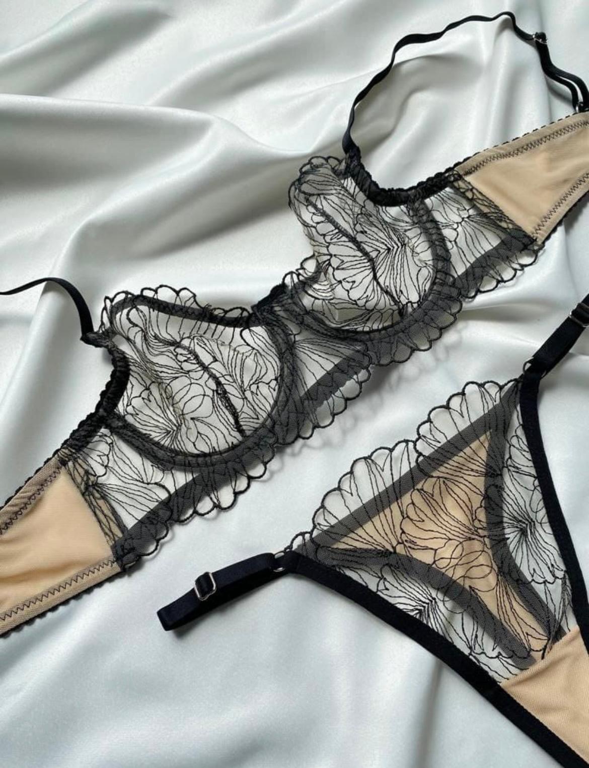 TEN SİYAH BRODE- BRALET TAKIM - Görsel 2