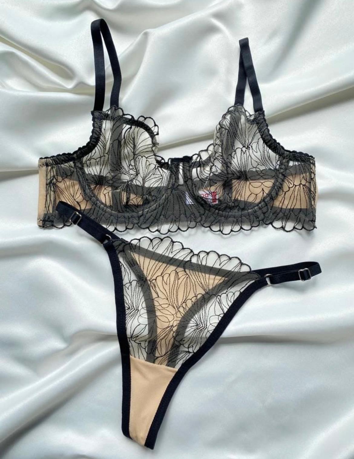 TEN SİYAH BRODE- BRALET TAKIM - Görsel 4