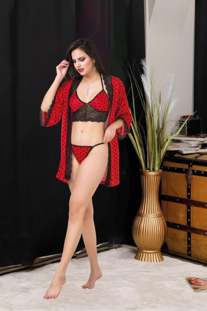 İpeksi Tanga Bralet Sabahlık Takım