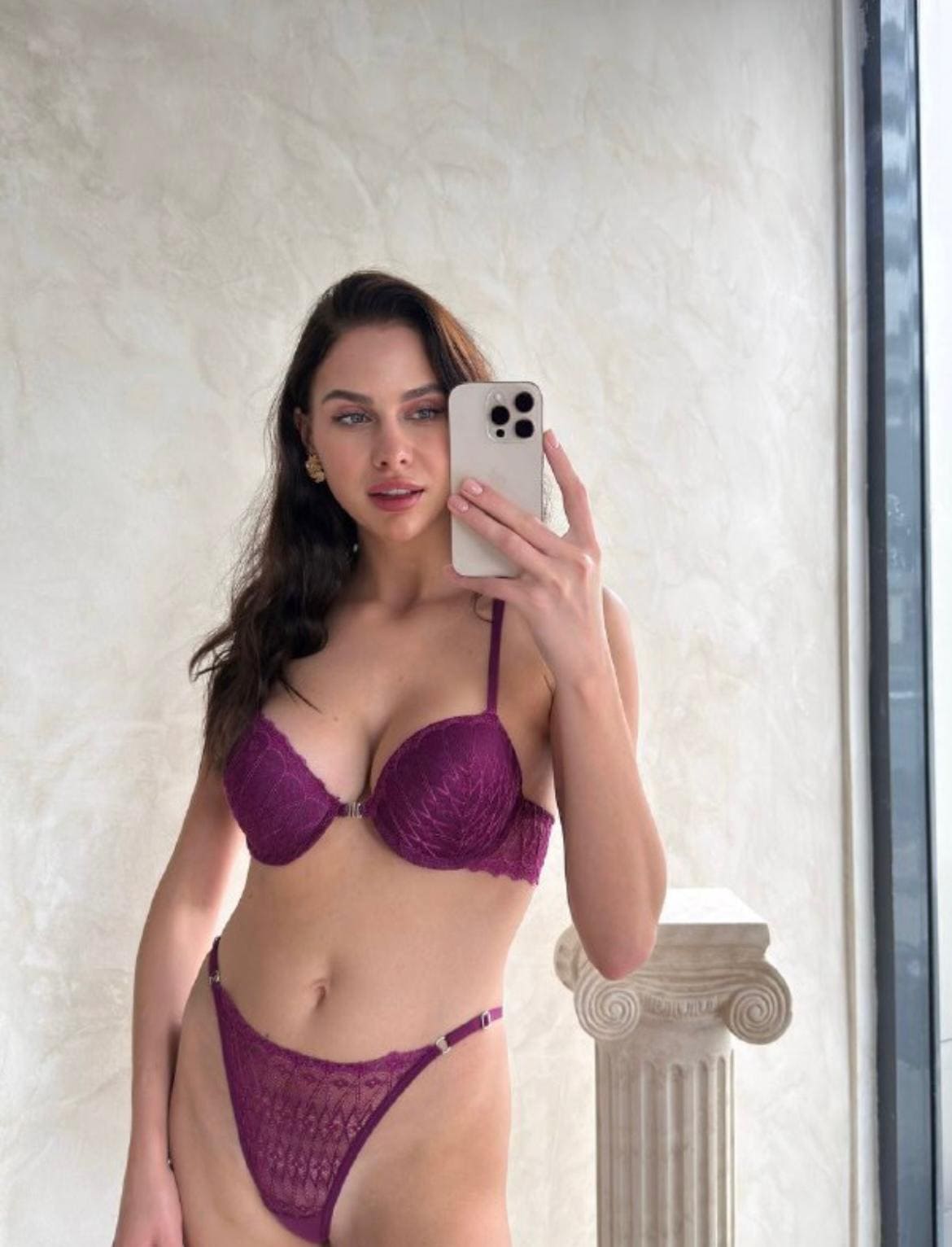 KELEBEK MOR BRODE- BRALET TAKIM - Görsel 2